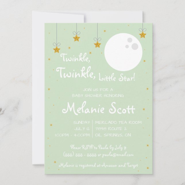 Twinkle, Twinkle, Little Star!  Baby Shower Invitation (Front)