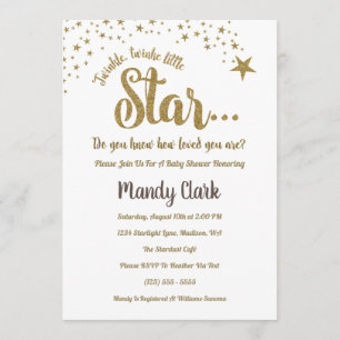 Twinkle Twinkle Little Star Baby Shower Invitation