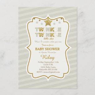 Twinkle Twinkle little star baby shower invitation