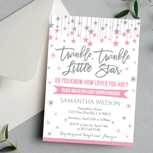 Twinkle Twinkle Little Star Baby Shower Invitation (Creator Uploaded)