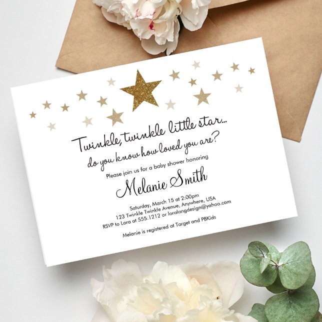Twinkle Twinkle Little Star Baby Shower Invitation (Creator Uploaded)
