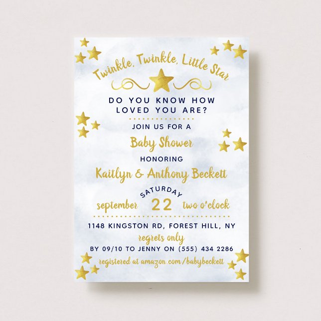 Twinkle Twinkle Little Star Baby Shower Invitation (Creator Uploaded)
