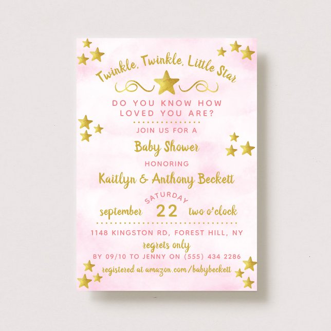Twinkle Twinkle Little Star Baby Shower Invitation (Creator Uploaded)
