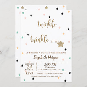 Twinkle Twinkle Little Star  Baby Shower Invitation