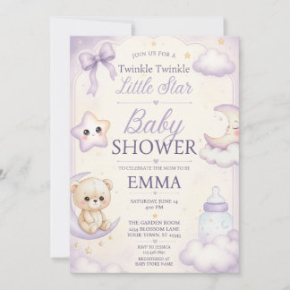 Twinkle Twinkle Little Star Baby Shower Invitation
