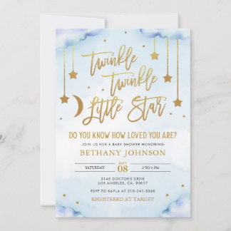 Twinkle Twinkle Little Star Baby Shower Invitation