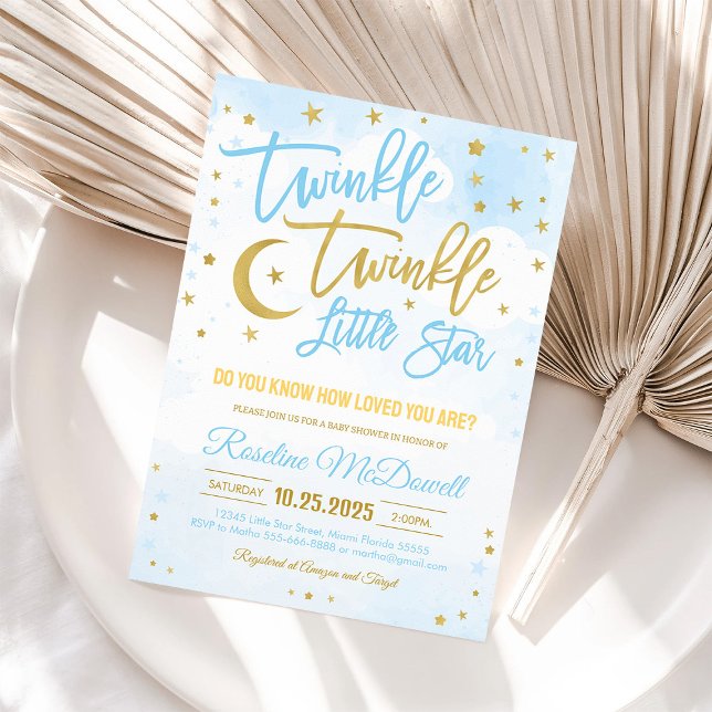 Twinkle Twinkle Little Star Baby Shower Invite (Creator Uploaded)
