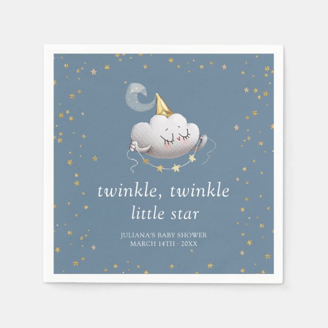 Twinkle Twinkle Little Star Baby Shower Napkin (Front)