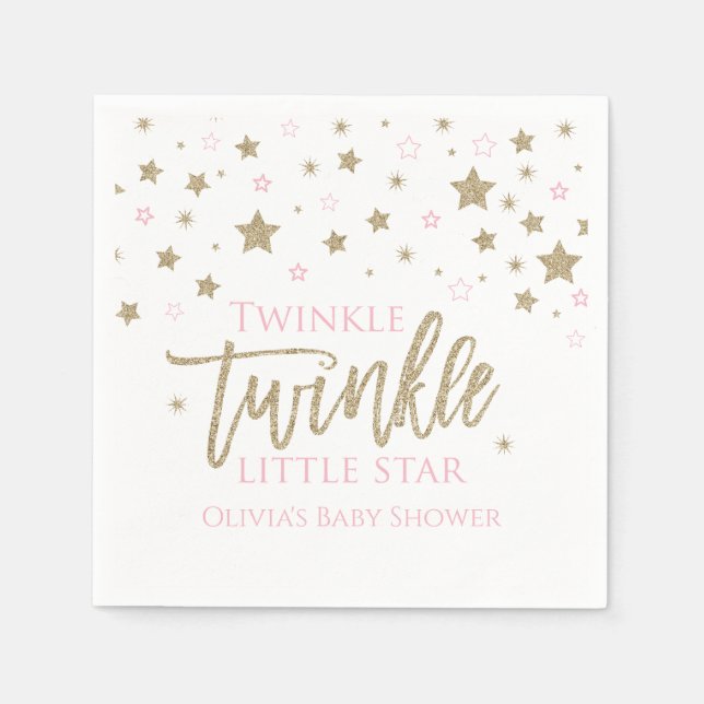 Twinkle Twinkle Little Star Baby Shower Napkins (Front)