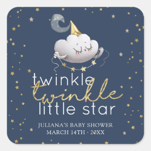 Twinkle Twinkle Little Star Baby Shower Square Sticker
