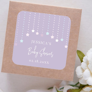 Twinkle Twinkle Little Star Baby Shower Square Sticker