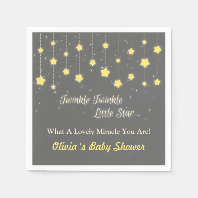Twinkle Twinkle Little Star Baby Shower Supplies Napkin (Front)