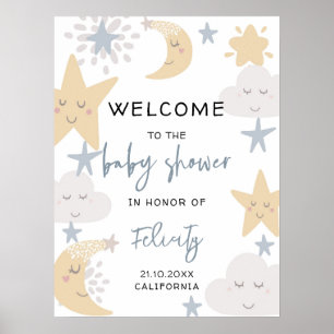 Twinkle Twinkle Little Star Baby Shower Welcome Poster