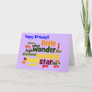 Twinkle, twinkle little star - birthday card