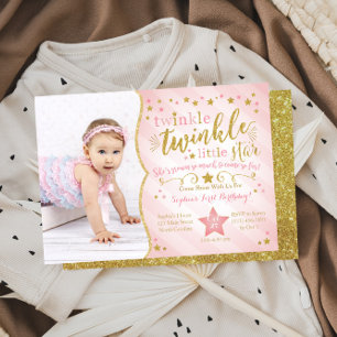 Twinkle Twinkle Little Star Birthday Invitation