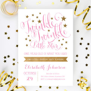 Twinkle Twinkle Little Star Birthday Invitation