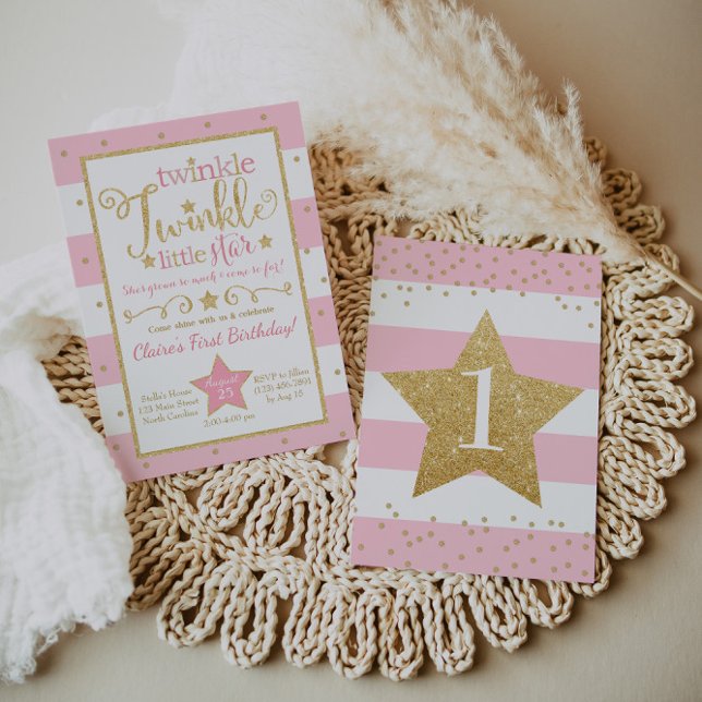 Twinkle Twinkle Little Star Birthday Invitation (Creator Uploaded)