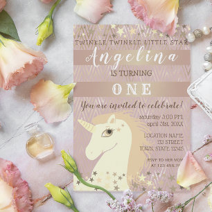Twinkle Twinkle Little Star Birthday Invitation