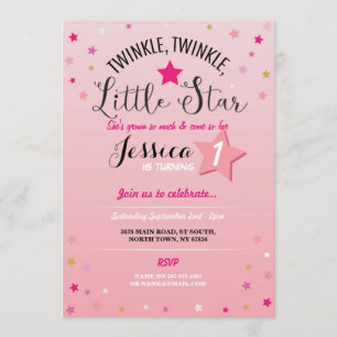 Twinkle Twinkle Little Star Birthday Party Invite