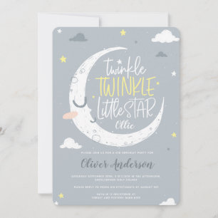 Twinkle, twinkle little star birthday party invite