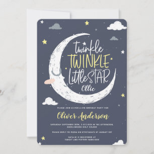 Twinkle, twinkle little star birthday party invite