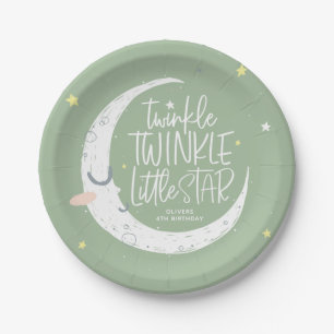 Twinkle, twinkle little star birthday party paper plate