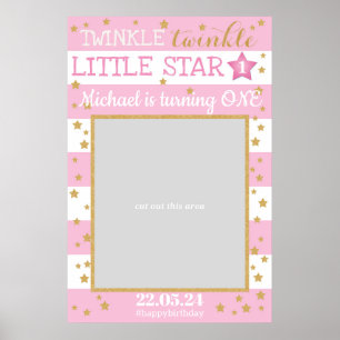 Twinkle Twinkle Little Star Birthday Photo Prop Poster