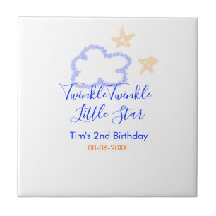 Twinkle twinkle little star birthday purple orange ceramic tile