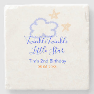 Twinkle twinkle little star birthday purple orange stone coaster