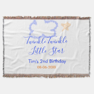 Twinkle twinkle little star birthday purple orange throw blanket