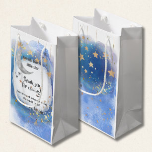 Twinkle Twinkle Little Star, Blue And Gold Small Gift Bag