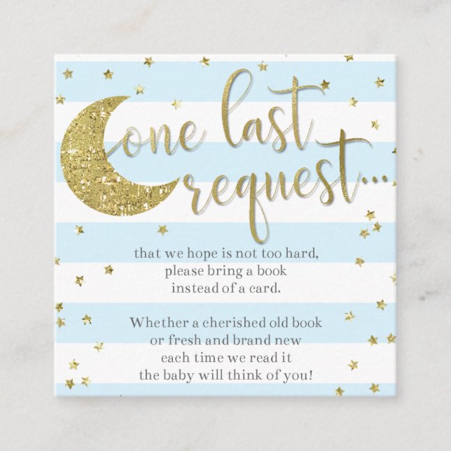 Twinkle Twinkle Little Star Blue Book Insert Card (Front)