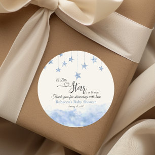 Twinkle Twinkle Little Star Blue Boy Baby Shower Classic Round Sticker