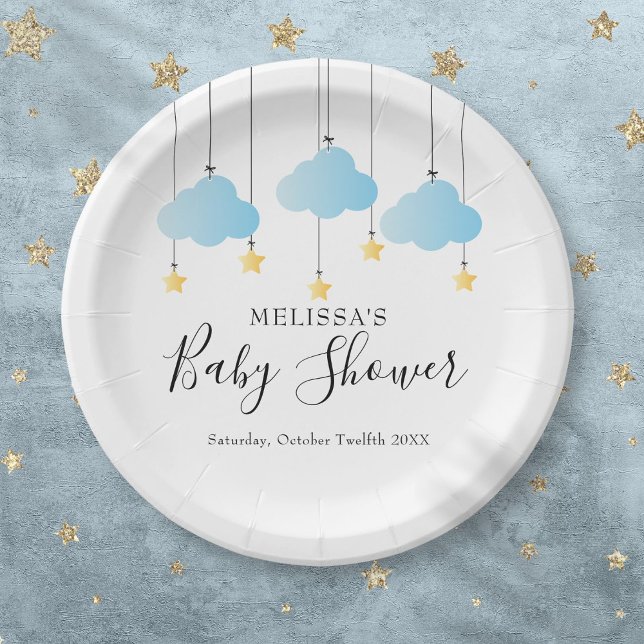 Twinkle Twinkle Little Star Blue Boy Baby Shower Paper Plate (Twinkle Twinkle Little Star Blue Boy Baby Shower Paper Plates)