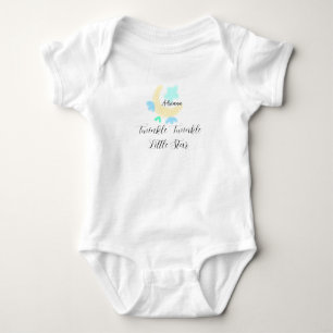 twinkle twinkle little star blue stars yellow moon baby bodysuit