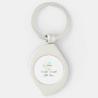 twinkle twinkle little star blue stars yellow moon key ring