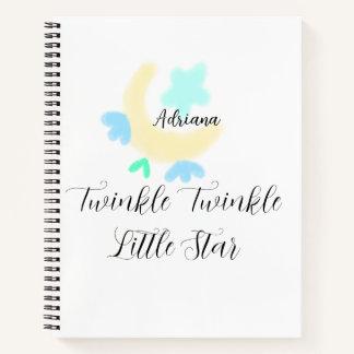 twinkle twinkle little star blue stars yellow moon notebook