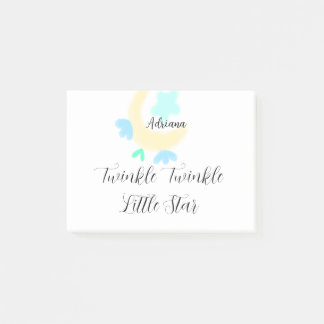 twinkle twinkle little star blue stars yellow moon post-it notes