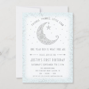 Twinkle Twinkle Little Star Boy Birthday Invite