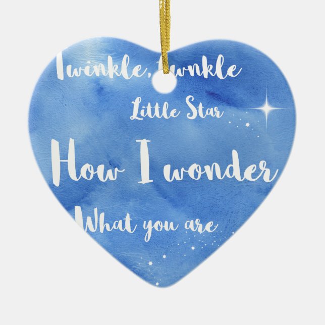 Twinkle Twinkle Little Star Ceramic Ornament (Front)