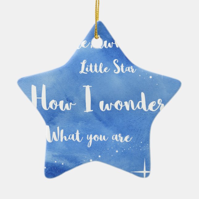 Twinkle Twinkle Little Star Ceramic Tree Decoration (Front)