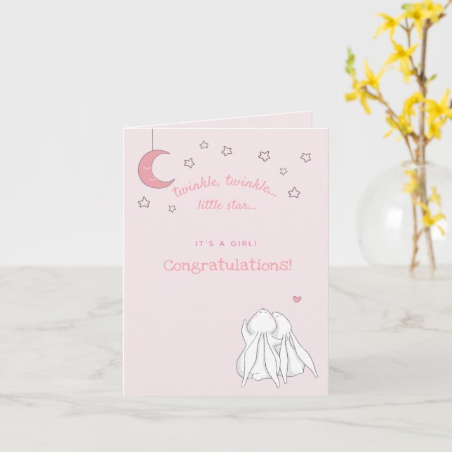Twinkle twinkle little star - Congratulations Baby Card (Yellow Flower)