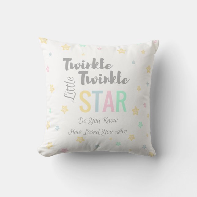Twinkle Twinkle Little Star - Custom Baby Pillow (Front)