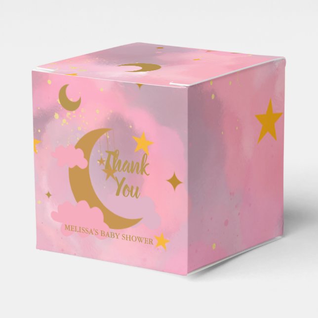 Twinkle twinkle little star custom pink favour box (Front Side)