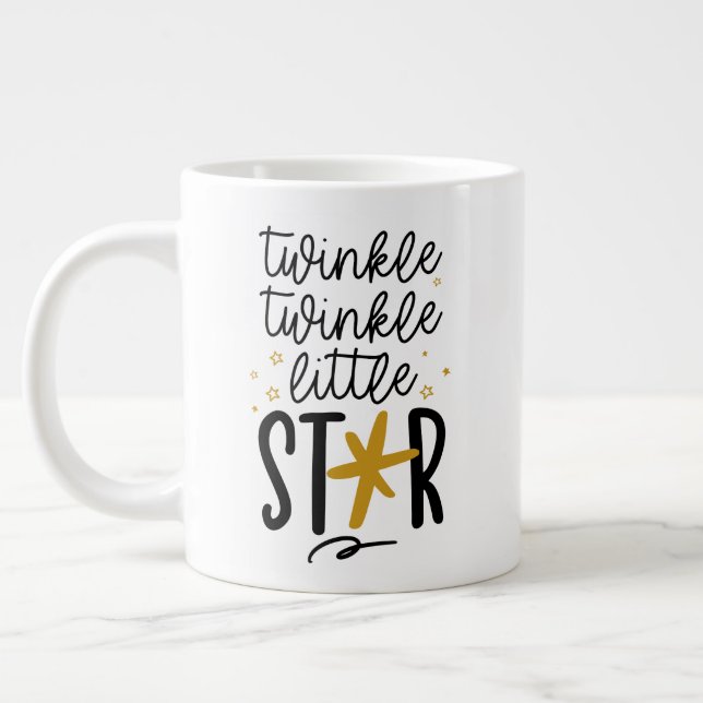 Twinkle Twinkle Little Star Doodle Large Coffee Mug (Left)