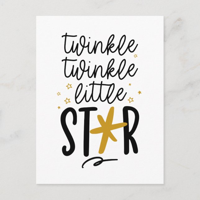 Twinkle Twinkle Little Star Doodle Postcard (Front)