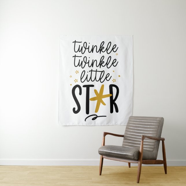 Twinkle Twinkle Little Star Doodle Tapestry (In Situ)