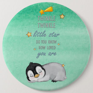 Twinkle, Twinkle Little Star for Sleep Penguin 6 Cm Round Badge