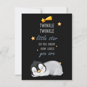 Twinkle, Twinkle Little Star for Sleep Penguin  Postcard