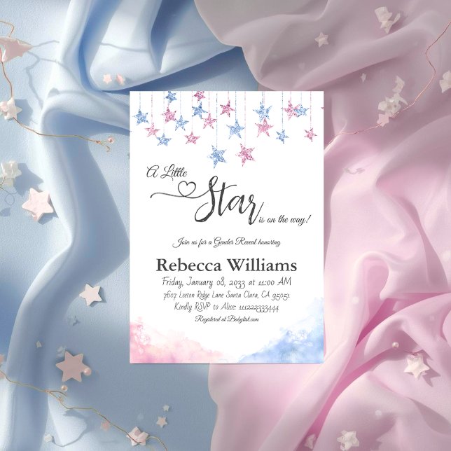 Twinkle Twinkle Little Star Gender Reveal Invitation (Creator Uploaded)